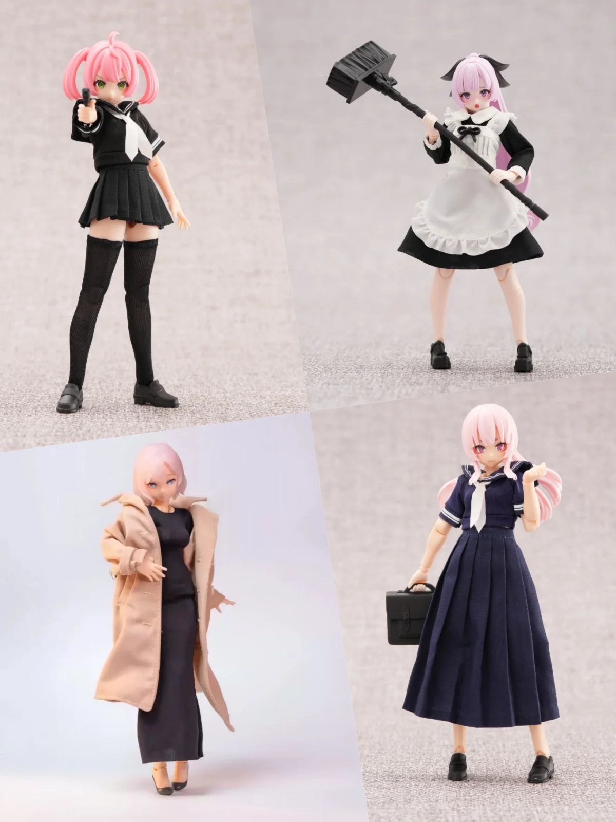 

【Only Clothes】1/12 Scale Female Soldier Clothing Accessory Sailor Suit Maid Outfit Trench Coat Set Fit 6''Action Figure Model