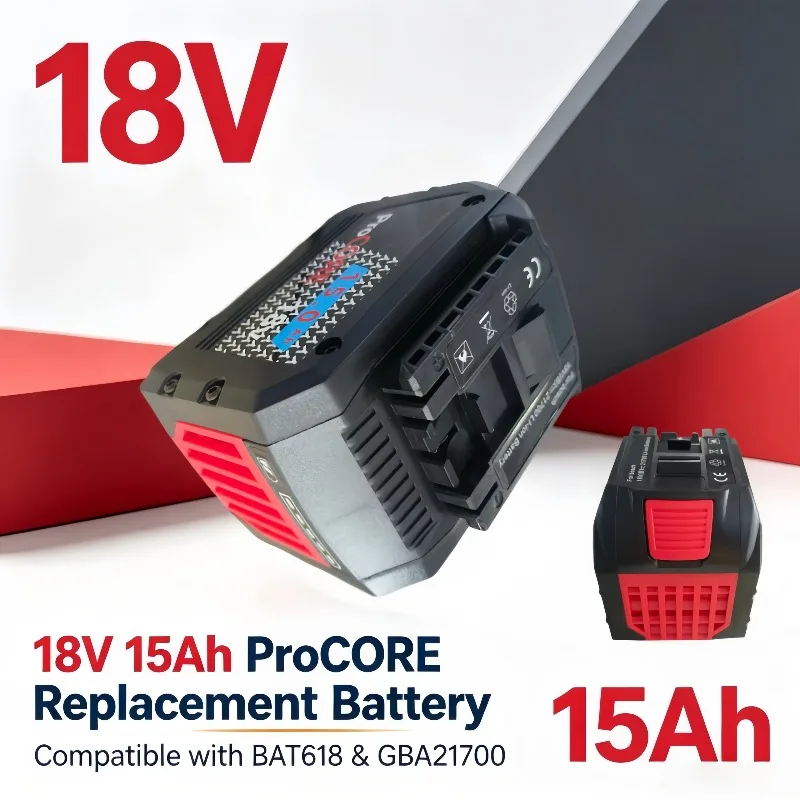 18V 15Ah Procore Lithium Vervangende Batterij, Draadloze Gereedschap Batterij Compatibel BAT618 GBA21700