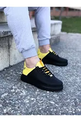 ​Wagon Men's Sneakers Sport Shoes Coal Yellow Yellow Lace Up Closure Faux Leather Spring and Autumn Seasons Comfortable Slip On In 2022 Fashion Wedding Orthopedic Suit Unisex Light Odorless Breathable WG030