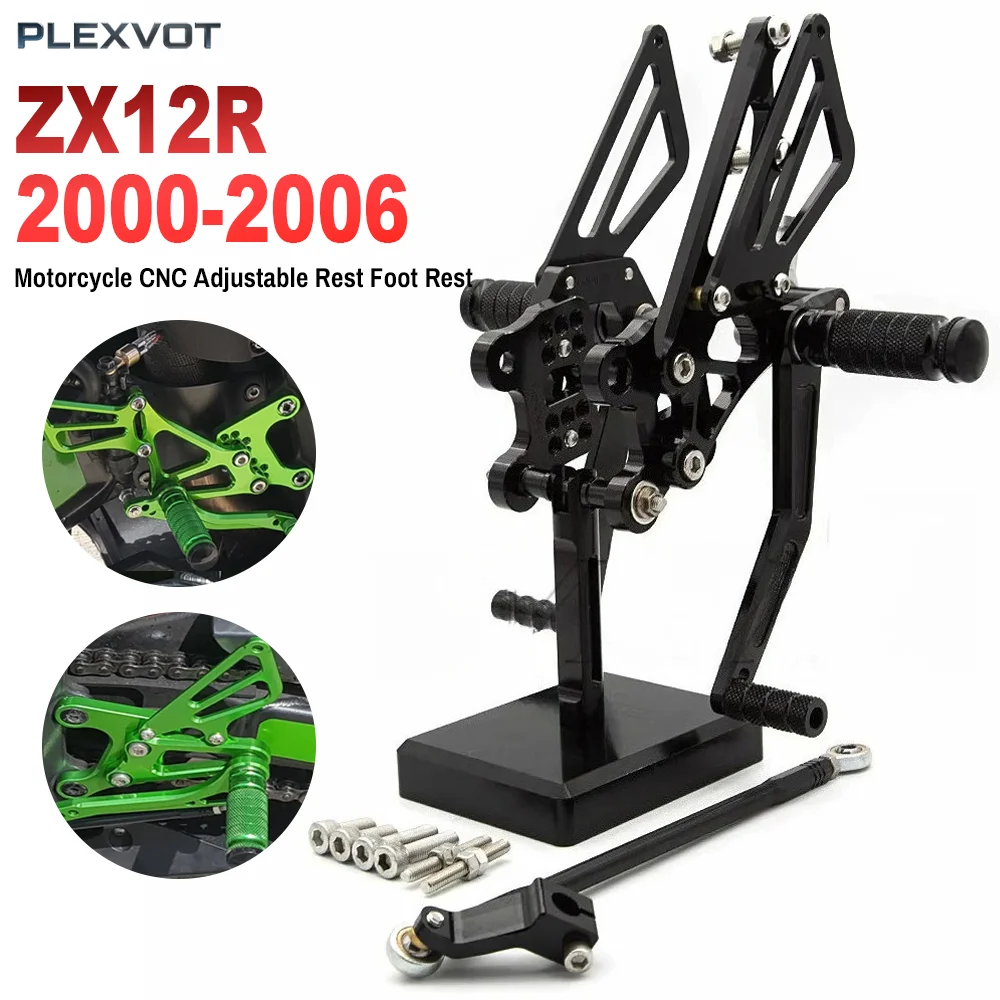 

ZX 12R Motorcycle Footrest Rear Set Footpeg Rearsets Foot Peg Pedal For Kawasaki ZX12R ZX-12R 2000 2001 2002 2003 2004 2005 2006
