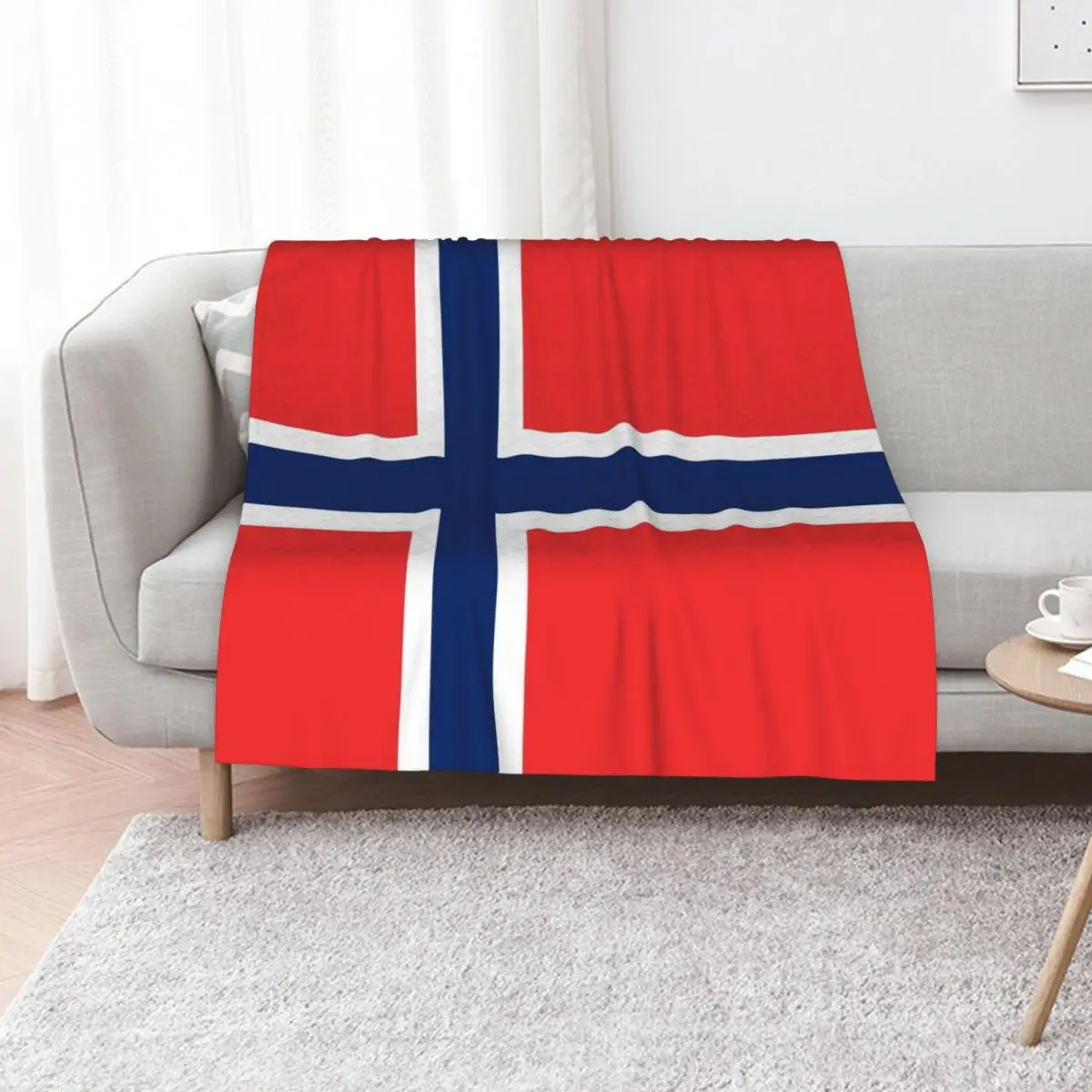 Norwegian Flag Throw Blanket valentine gift ideas Comforter Nap Blankets For Sofas Blankets For Bed funny gift Blankets
