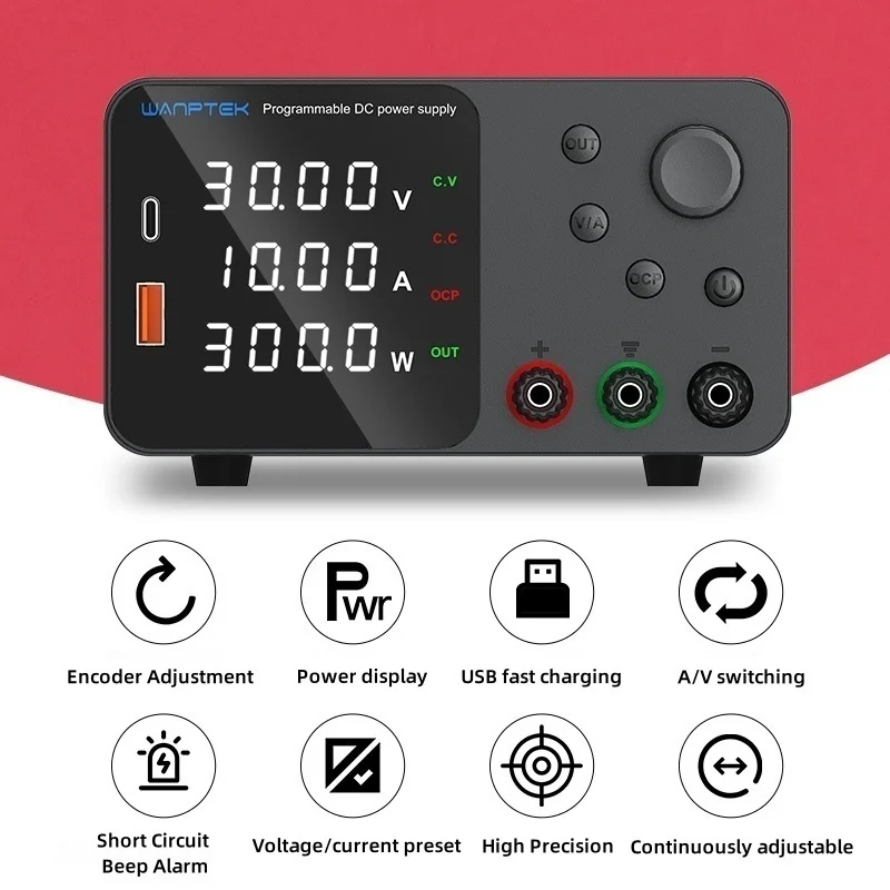 Programmable DC Power Supply Laboratory Adjustable 5A Regulator Bench Source Power OF Storage Functions TPS305/TPS3010