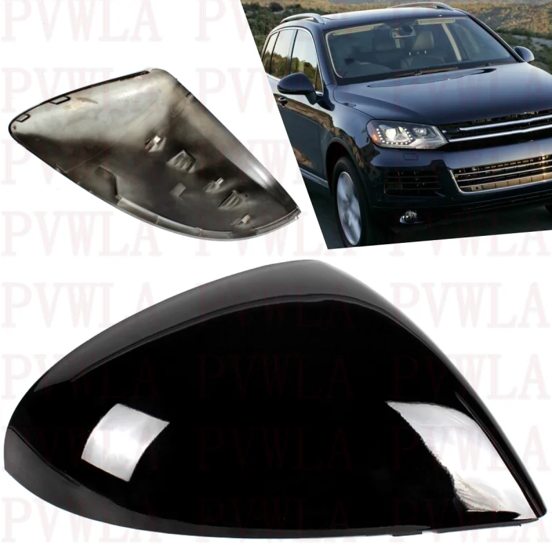 Right Side Black Painted Mirror Housing Cover Cap 7P6857538 For VW Touareg 2011 2012 2013 2014