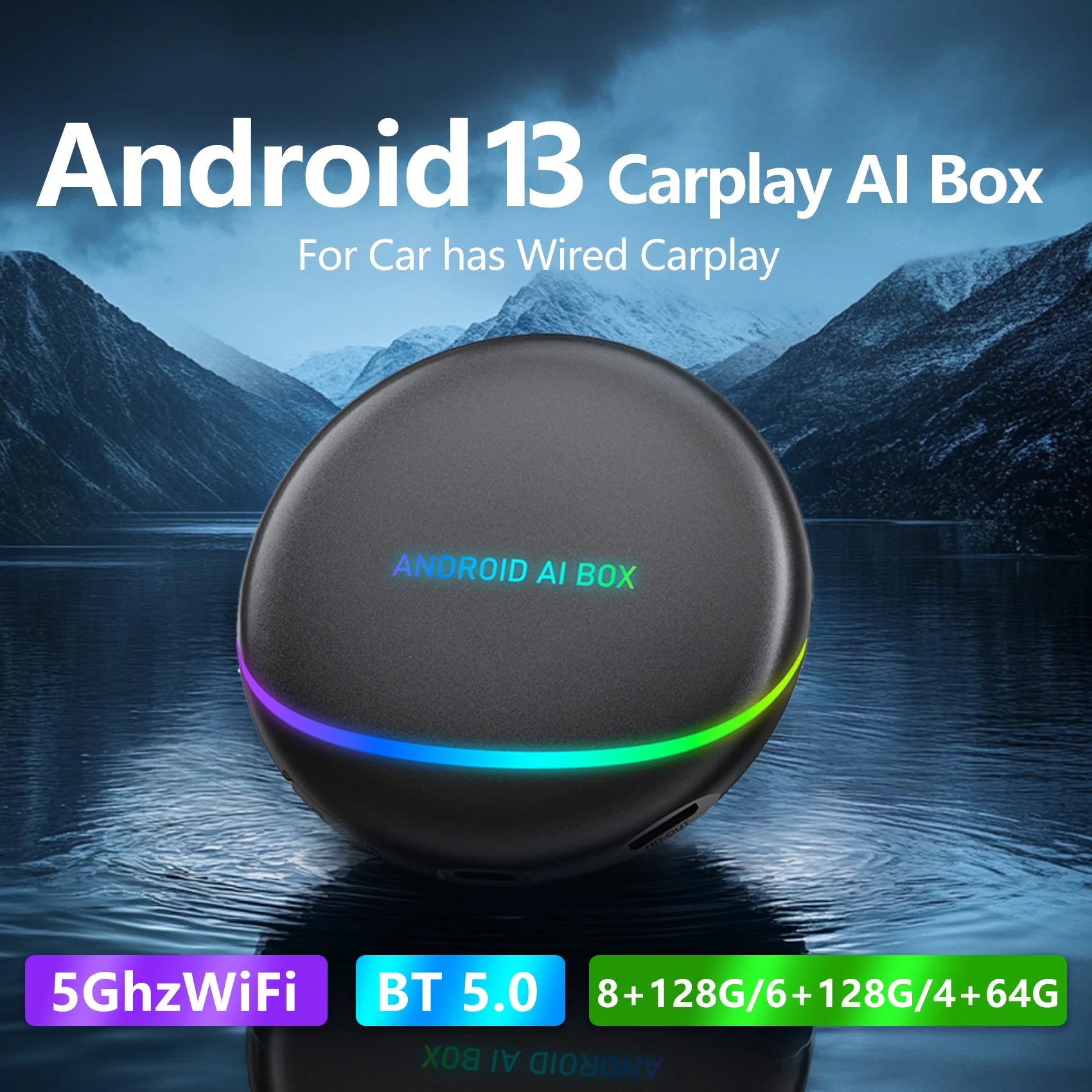 

UHULAMB New Carplay TV Ai Box Wireless Android Auto CarPlay Adapter 8GB 128GB Support for HDMI Output Multimedia Car Accessories