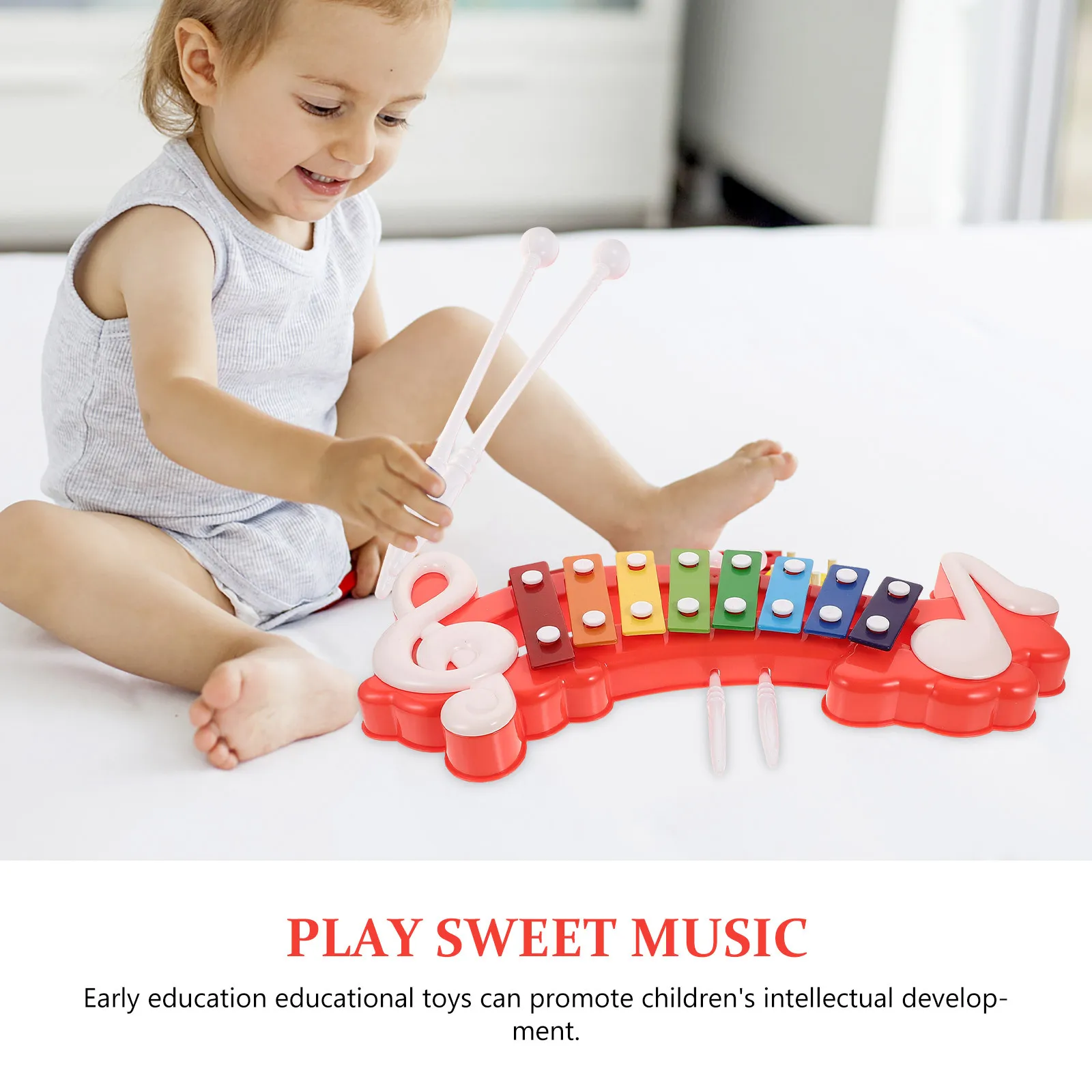 1 セット子供ノックピアノ音楽教育玩具ランダムカラー認知早期教育ベビー打楽器