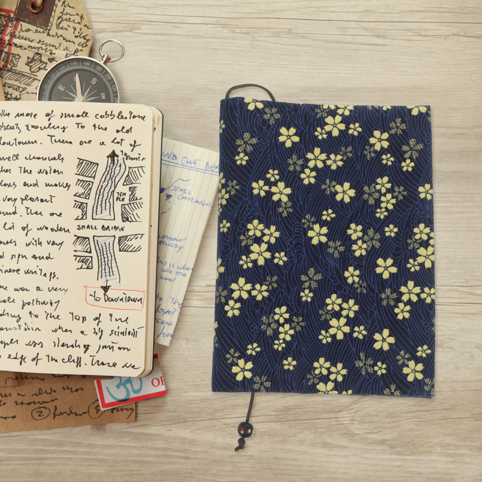

A5 Size Adjustable Handmade Book Cover Protector Wear Resistant Cloth Notebook Sleeve For Students And Professionals
