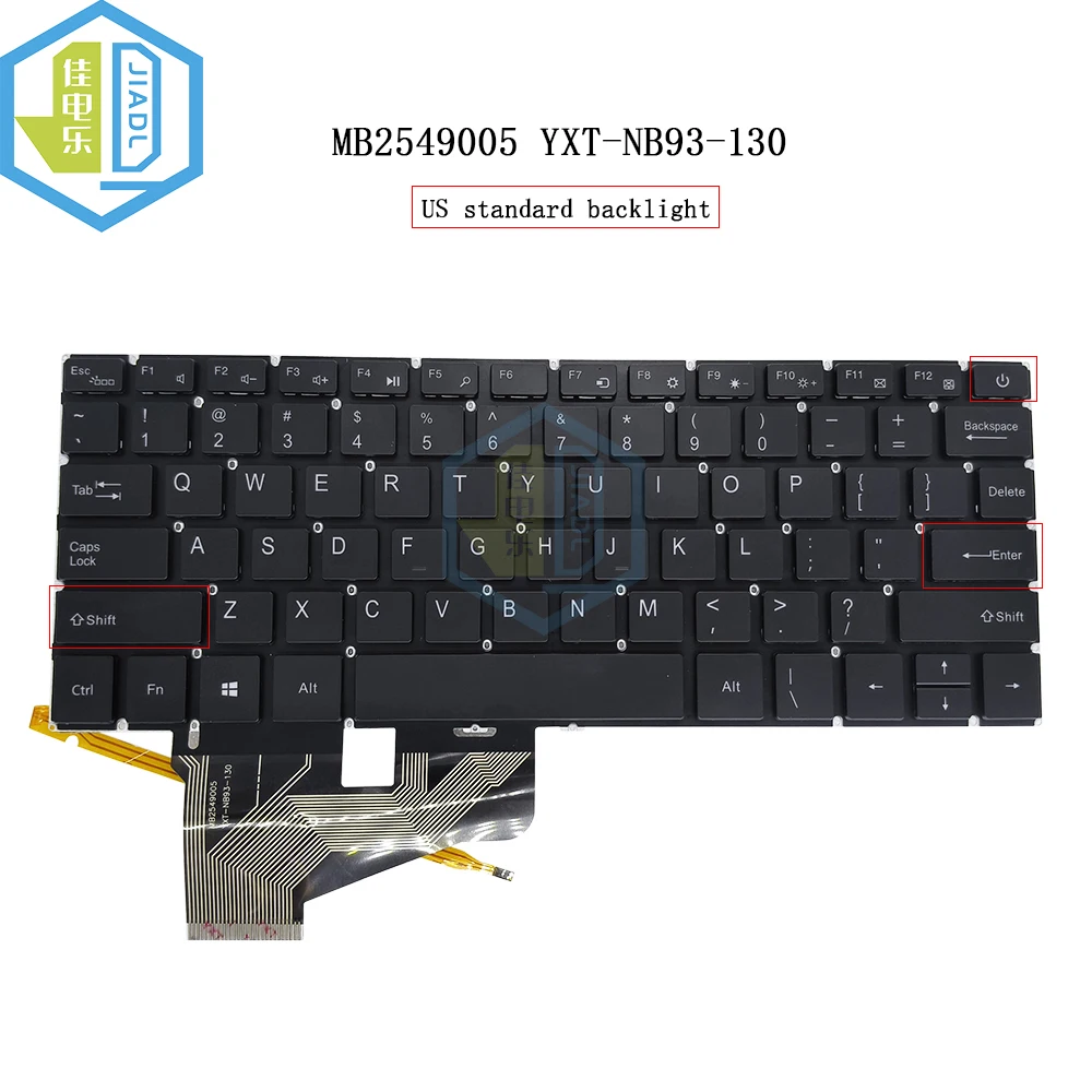 US English Laptop Backlit Keyboard For EVOO EV-C-125-3 EV-C-125-3-SL EV-C-125-3-BK EVC-125-3-SL 12.5 inch MB2549005 YXT-NB93-130