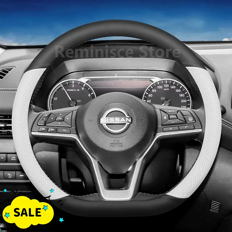 Leather Car Steering Wheel Cover For Nissan X trail Qashqai Juke Kicks Versa Sentra Altima Pathfinder 2024 2025 2026 Accessories