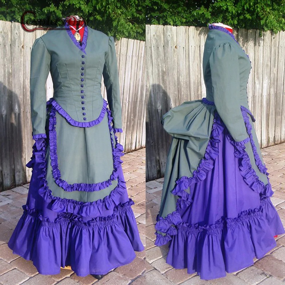 

Women's Historical Victorian Bustle Dress Ball Gown Vintage Costume 18th Century Halloween Party Dress