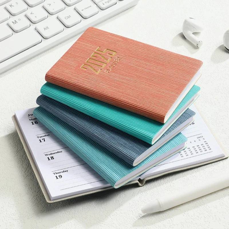 2025 A7 Multifunction English Agenda Notebook Student Mini Pocket Notepad Daily Weekly Planner Calendar Book Office Accessories