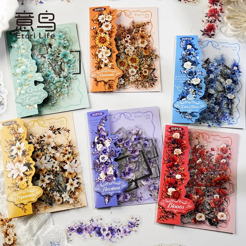 6packs/1lot Kawaii Scrapbook Stickers Huayang Daily Junk Journal Gold Planner Stationery Sticker Planner Decorative