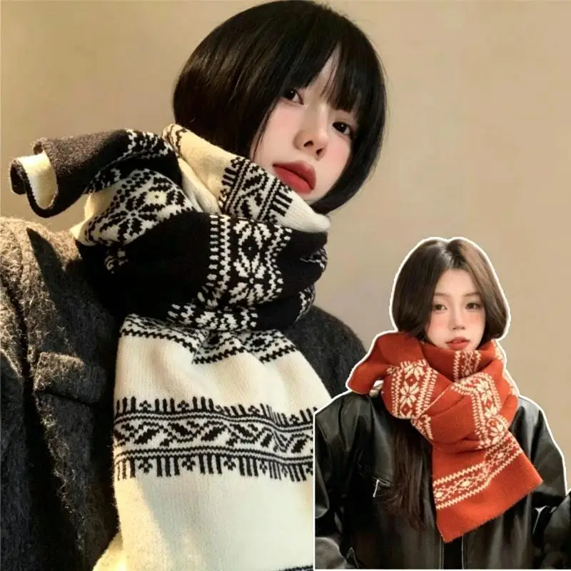 Fair-Isle-Strickschal für den Winter, weich, gemütlich, warm für Outdoor-Ausflüge und den täglichen Wintergebrauch. – Detail 1
