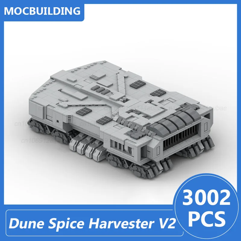 Dune Spice Harvester V2 with Interior MOC Building Blocks DIY Assemble Bricks Space Architecture Display Xmas Toys Gifts 3002PCS