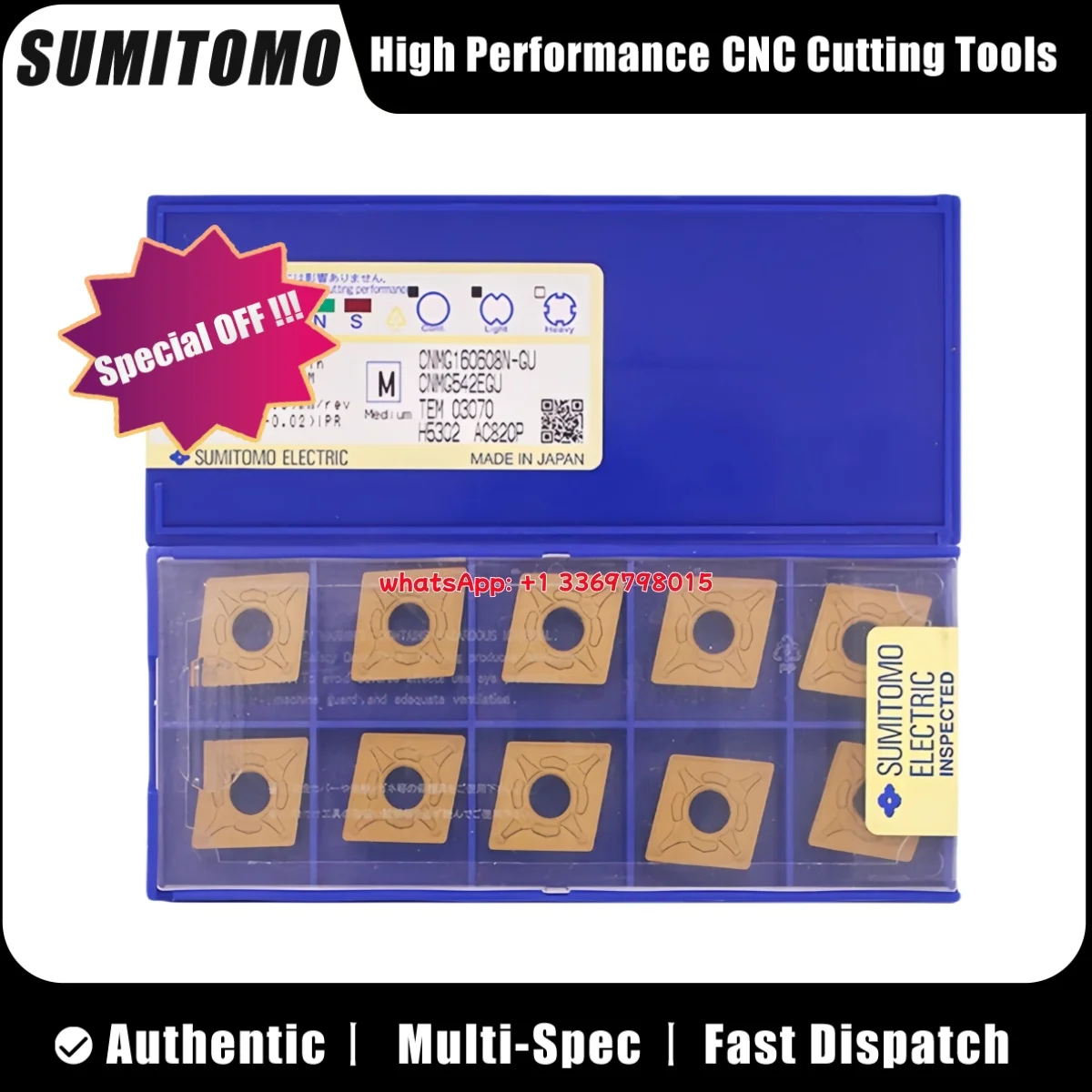 

SUMITOMO Оригинальный CNMG 1204 04 08 12 CNMG1606 08 12 16 CNMG1906 16 N-GE GU SU UX UG UZ AC810P AC820P Токарная вставка 10 шт.