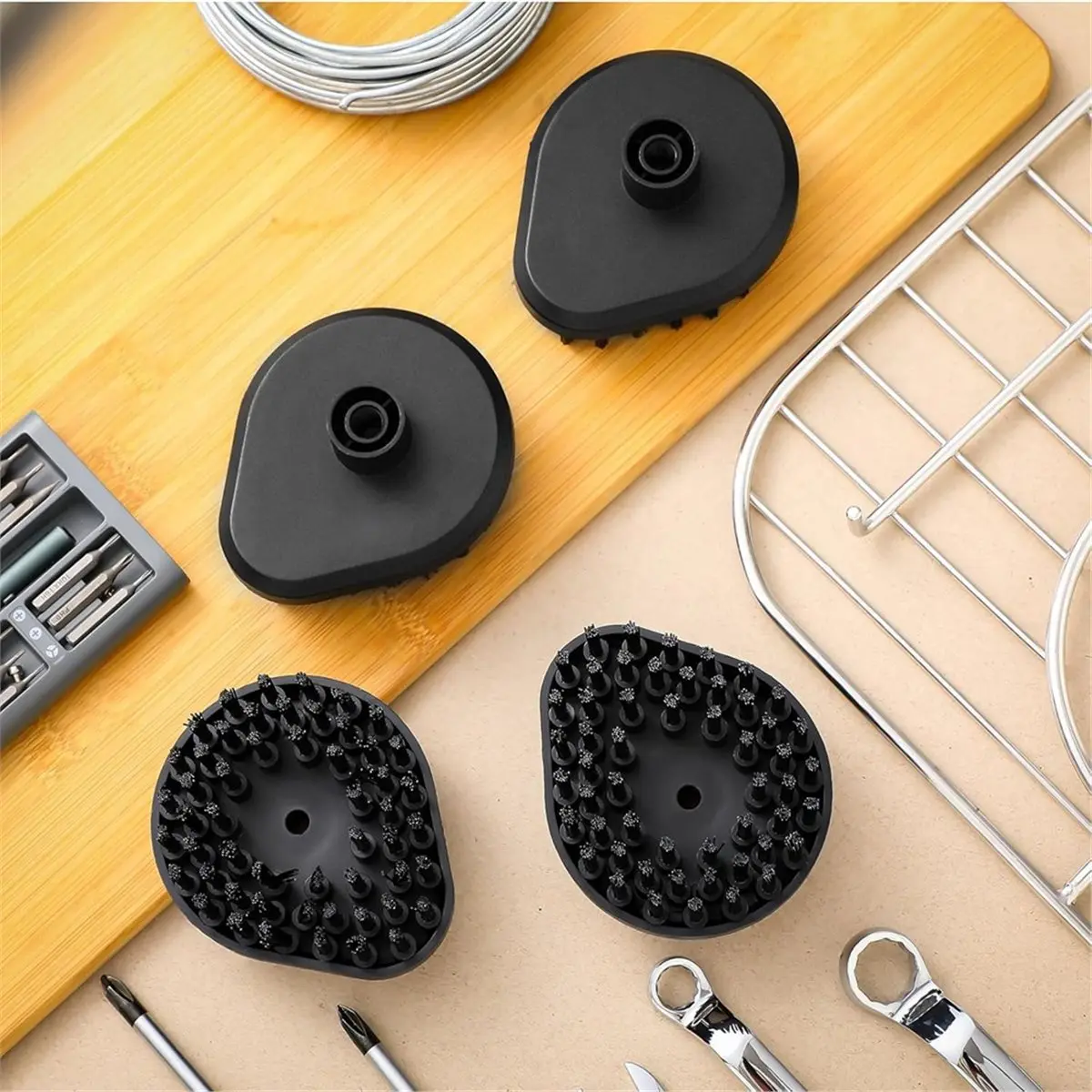 AA14 8 Pack Steam Cleaner Brush Heads Steam Cleaner Attachments Nylon Mop Replacement Accessories Set for Hard Surfaces
