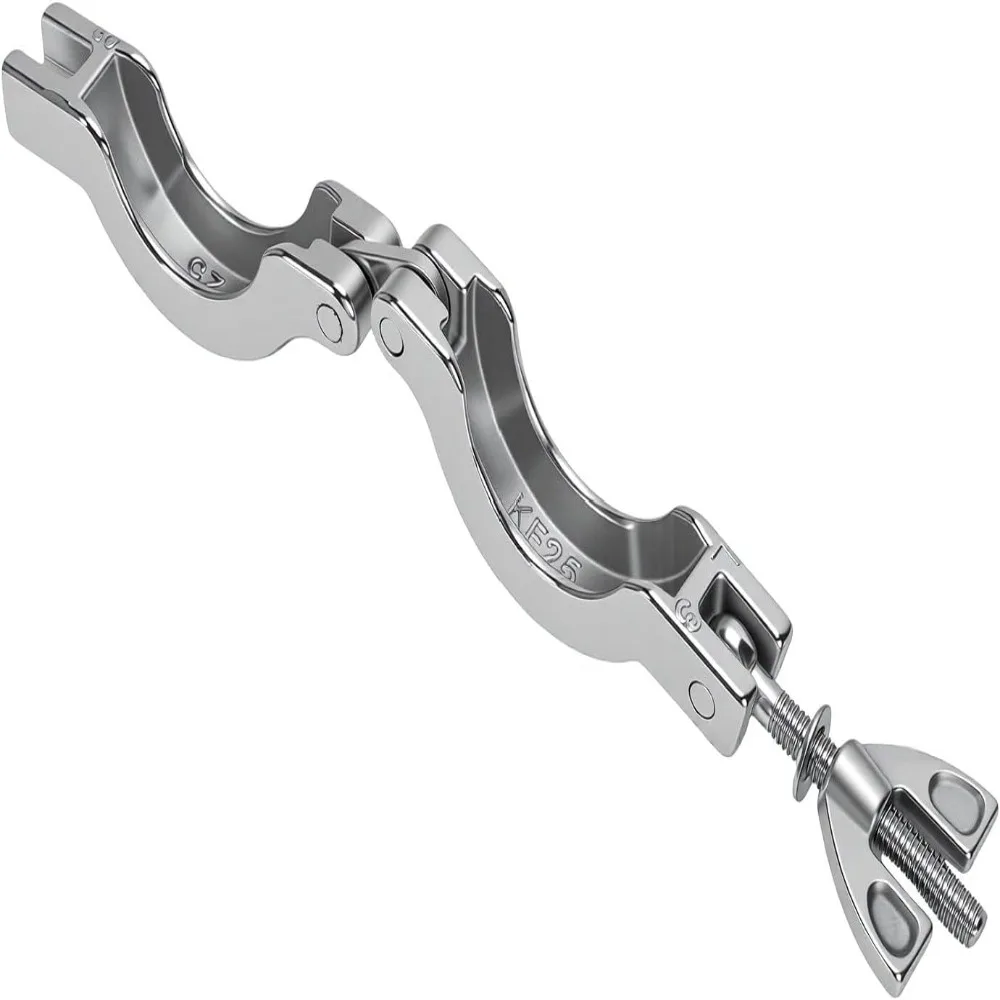 4PCS 304 Stainless Steel+Fluororubber Vacuum Clamp Centering O-Ring Wing Nut Design Quick Clamp Flange Silver+Black