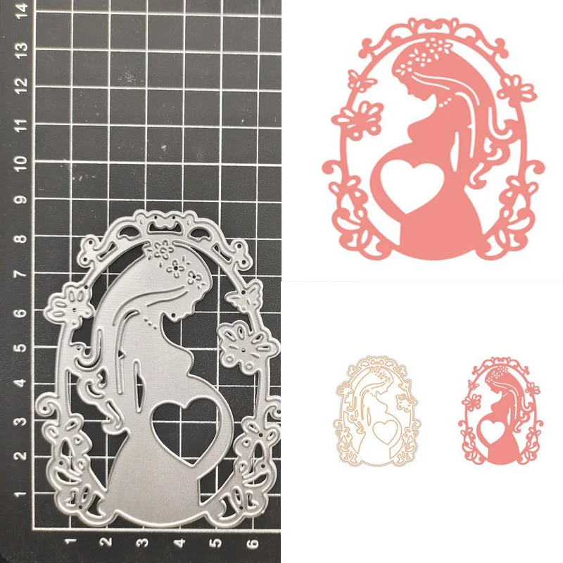 

Pregnant Woman Metal Cutting Dies Stencil Scrapbook Diy Album Stamp Paper Card Embossing Decor Craft Knife Mould