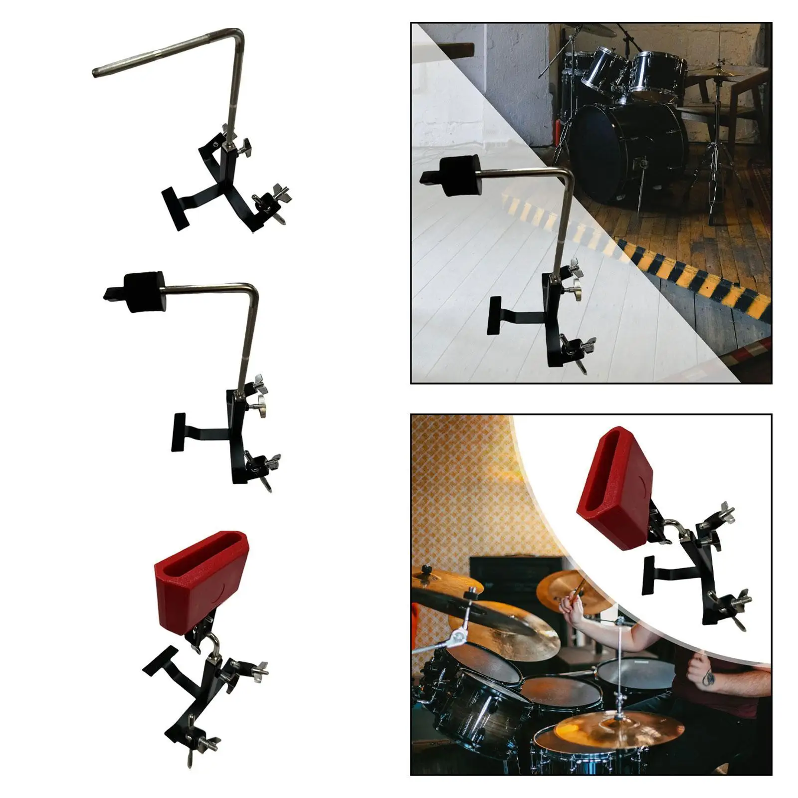 Percussiepedaalbevestiging, koebelklem, metalen percussiehouder, drumpedaalbevestiging voor accessoire voor basdrumpedalen