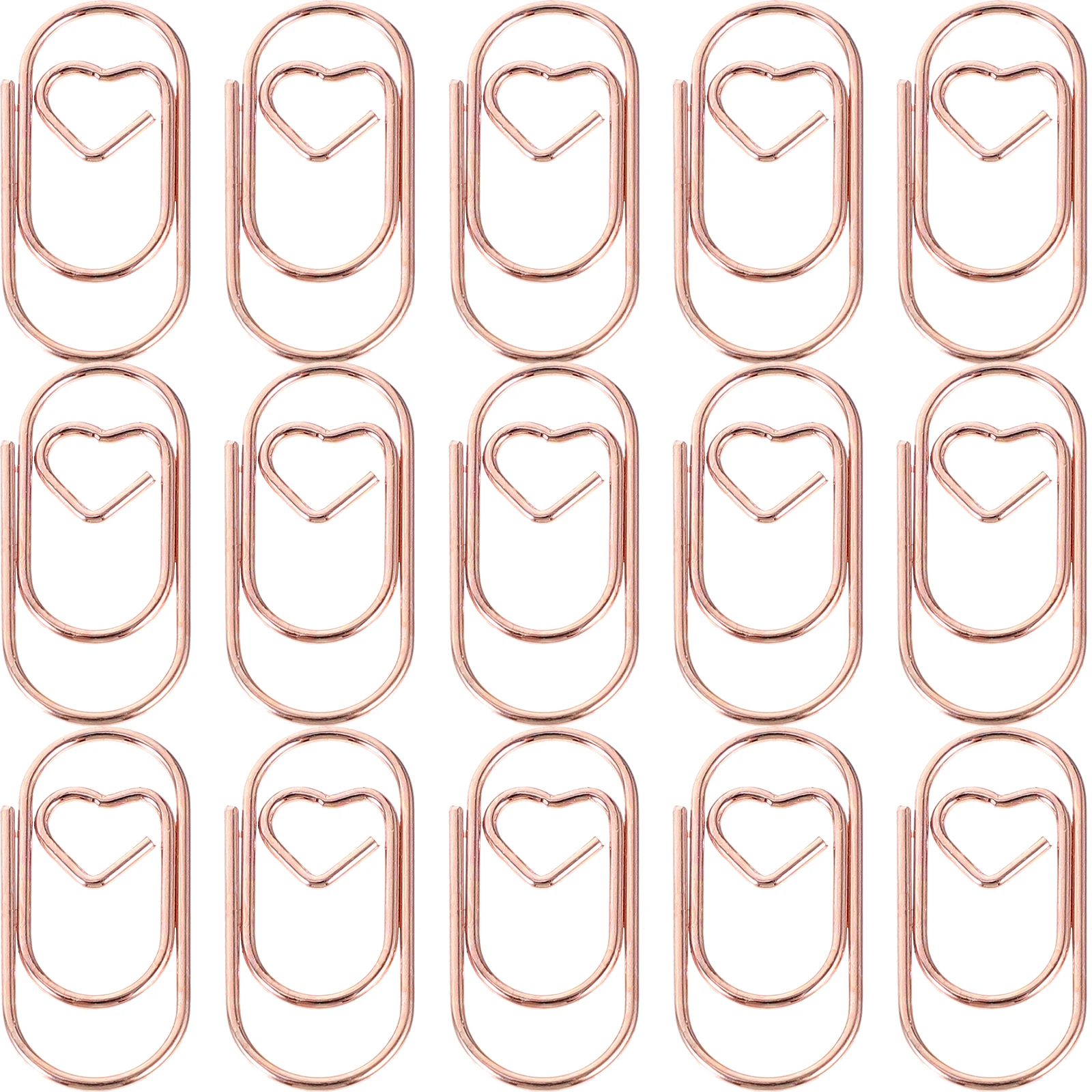 

100pcs Metal Mini Paper Clips Rose Gold Small Craft Decorative Office Supplies Creative Shaped File Clips Exquisite Document