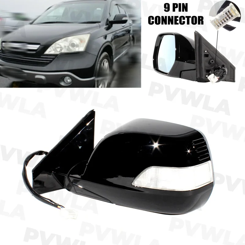 For Honda CRV CR-V RE1 RE2 RE4 2007 2008-2011 1 pc Left Side Black Painted 9 Pins Rear Mirror Assembly European Version