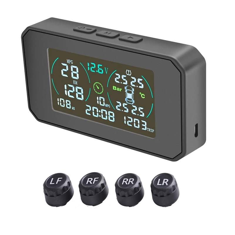 Car Multifunction OBD HUD Solar Power Tyre Pressure Monitoring System Auto Security Alarm Systems Head Up Display B05