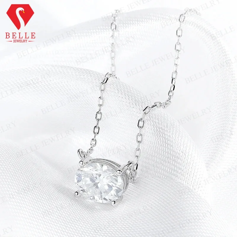 

Ожерелье овальной формы 2CT/3CT VVS1 Изысканный муассанит из стерлингового серебра 925 пробы для женщин, эксклюзивный подарок на годовщину