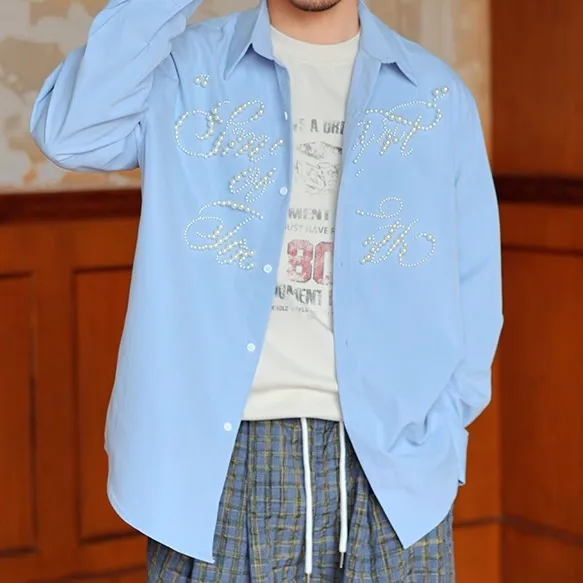 

Новая модная брендовая одежда унисекс: повседневная свободная кофта-свитер с жемчужным буквенным принтом в американском стиле, весна-осень