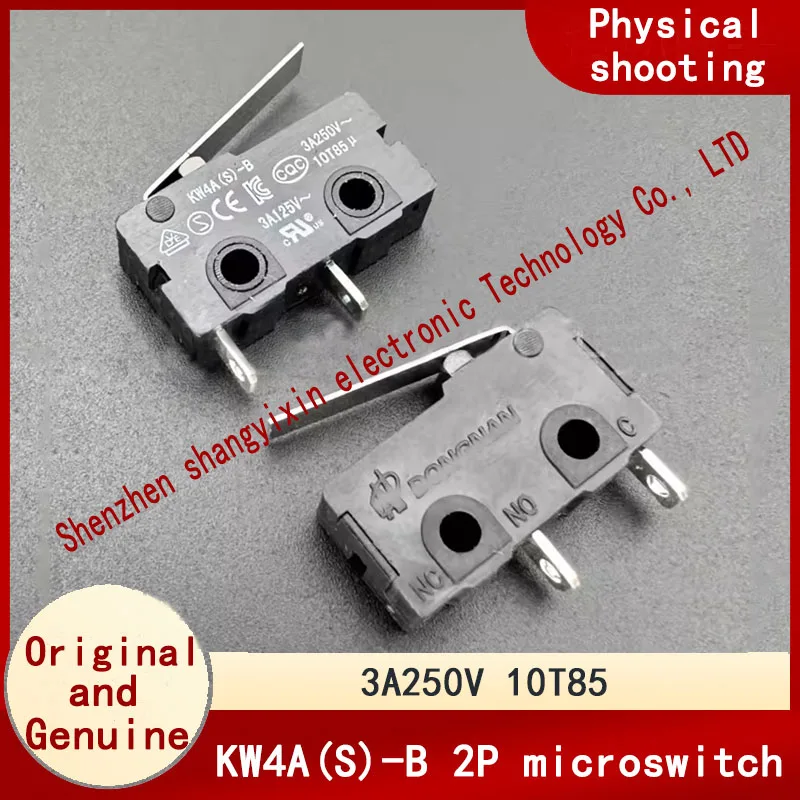 Original KW4A(S)-B microswitch with handle 2 pin normally open 3A250V travel limit detection reset