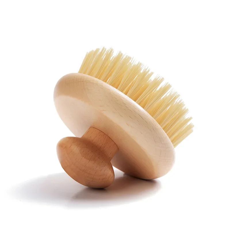 Body Brush Natural Boar Bristle Organic Dry Skin Massage Body Brush Bamboo Wet Back Shower Brushes Exfoliating Bathing Brush