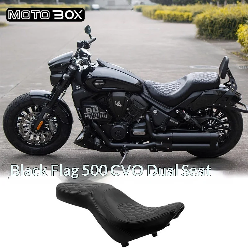 【Premium】For Black Flag 500 modified with dual-seater cushions, thickened, integrated sofa cushions in CVO style – comfortable a