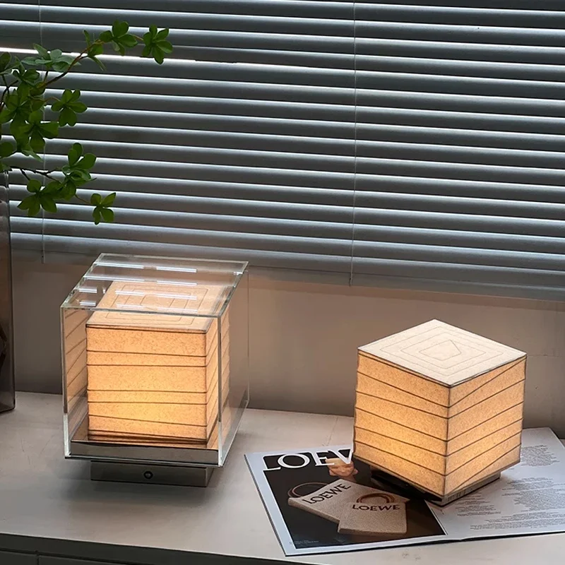 2026 Nordic Minimalist Wabi Sabi Rice Paper Table Lamp Living Room Bedroom Home Decor Indoor Lighting Study Bedside Reading Lig