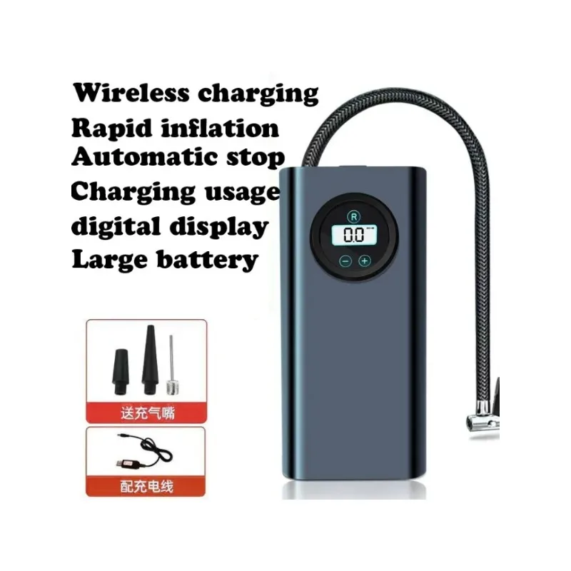 

Automobile, motorcycle inflator, wireless, electric, portable tire inflator, accessories
