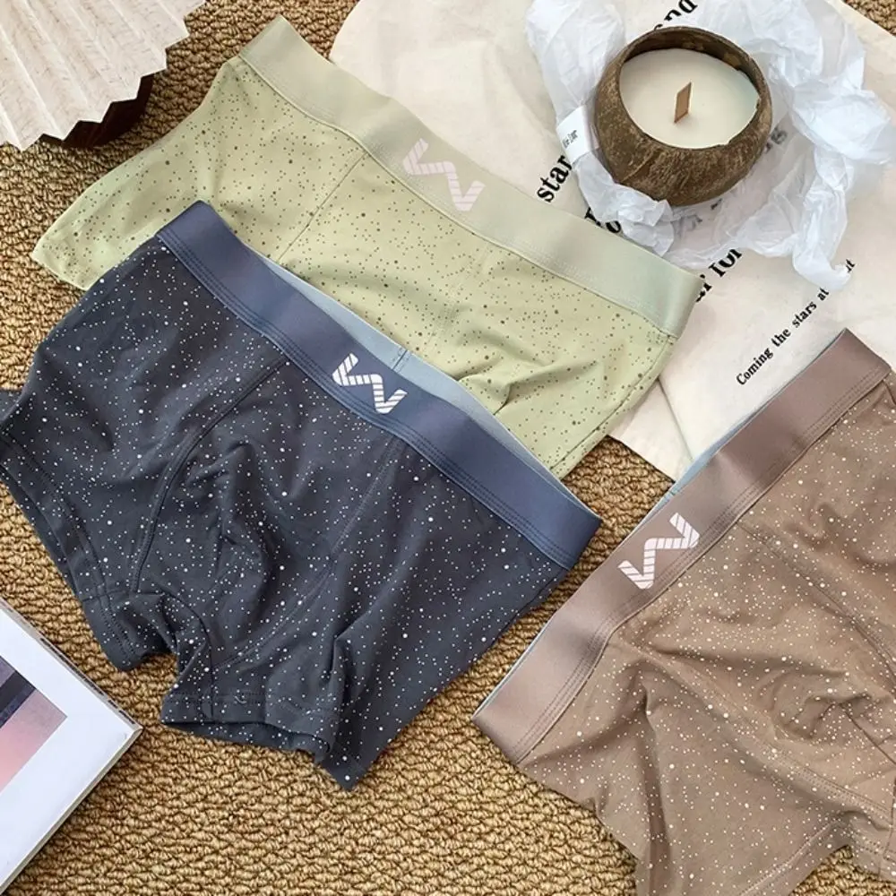 

Удобные летние трусы-боксеры со средней талией, бесшовные мужские шорты в горошек, тонкое прохладное нижнее белье для мужчин на каждый день