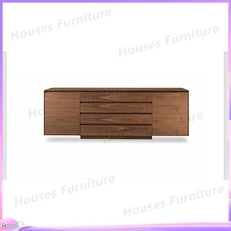 Nordic Solid Wood Shoe Cabinet Japanese Simple Entrance Multifunctional Black Walnut Drawer Door Storage Organizer Furniture view 6