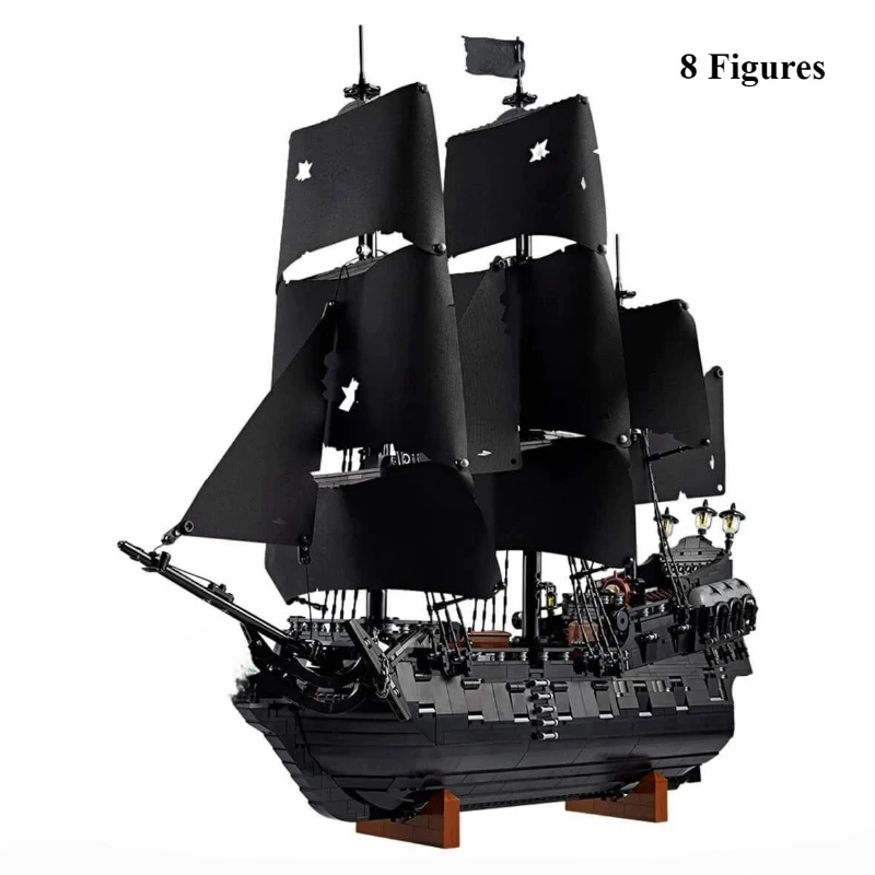 

2025 New Black Pirate Ship Building Blocks Boat Model Assembly Bricks Toys Desktop Decoration Kids Holiday Gifts