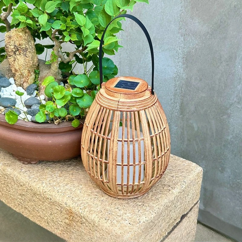 Creative New LED Solar Plastic Lantern Outdoor Waterproof Courtyard Villa Garden Decoration Atmosphere Lighting Fixtures
