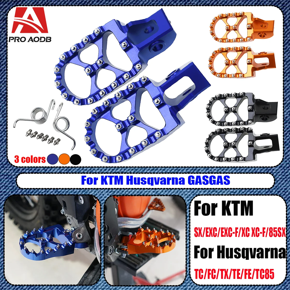 

For KTM EXC EXC-F SX SX-F125 150 200 250 300 350 450 500 For Husqvarna TC FC TE FE TX FX 2016-2023 CNC Foot Pegs Pedal Footrests