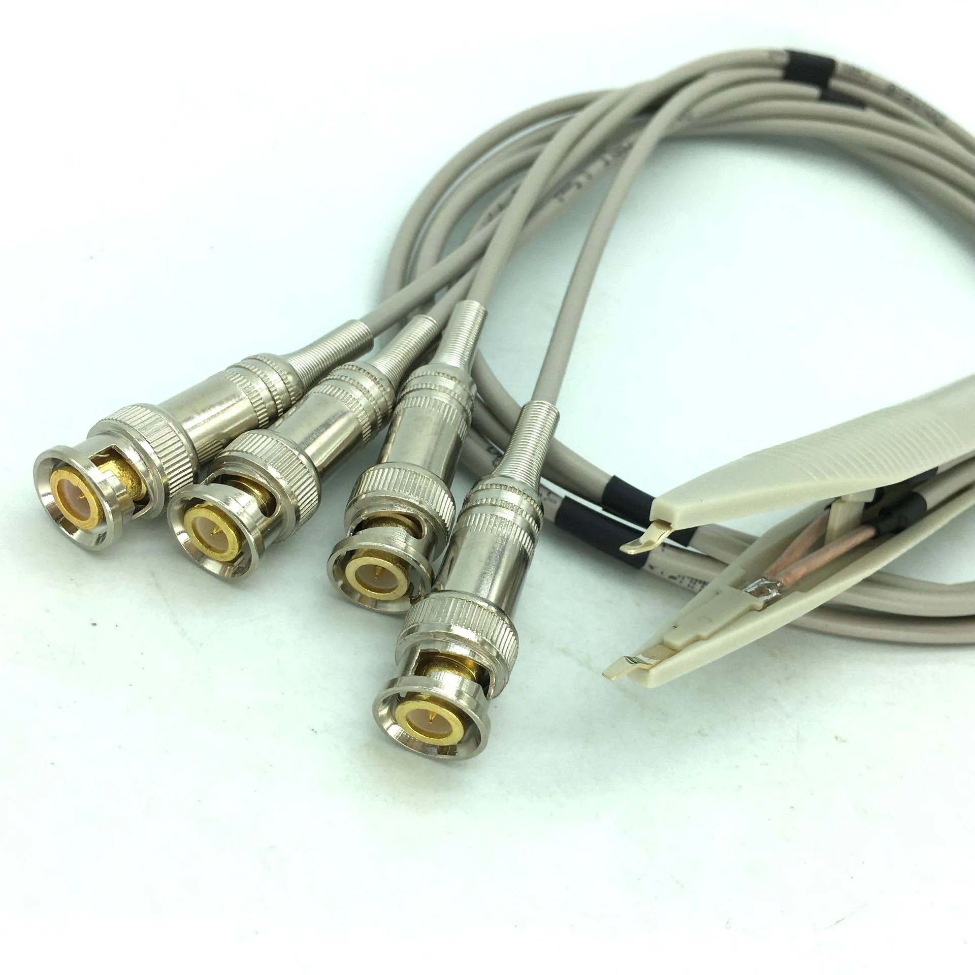 50 Ohms Universal SMD bridge test Clip cable / LCR SMD Tweezer wire / Terminal Test Line 4 BNC for ESR LCR Meter Inductance