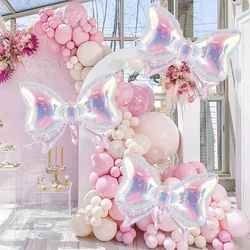 1pc/3pcs rainbow transparent bow balloons, wedding, gender reveal, baby shower, birthday party, Valentine's Day, anniversary,