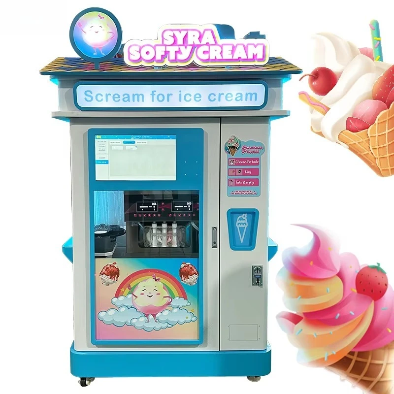 Customized Fully Automatic Commercial Ice Cream Vending Machine Factory Smart Credit Card Payment Mall Hot Sale Device