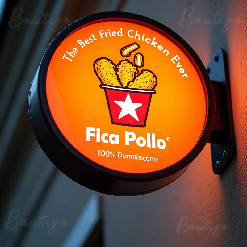 Custom Round Acrylic LED Light Box for Storefront Waterproof Double Sided Outdoor Business Signage Wall Mounted