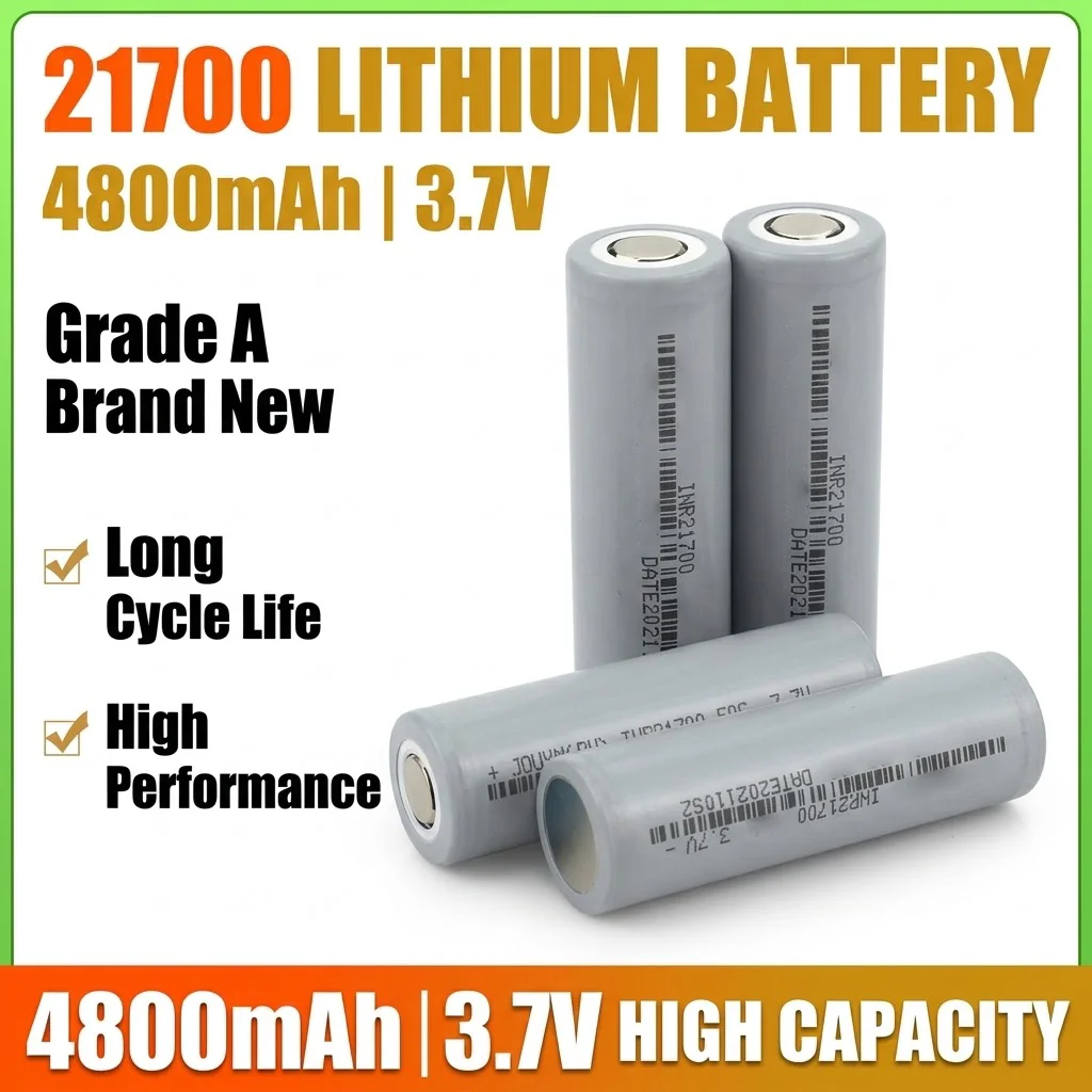 PURFIELD 21700 3.7V 4800mAh 5C High Discharge Rechargeable Lithium Premium Replacement Power Battery For Handheld LED Flashlight