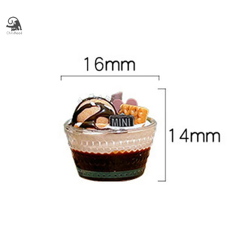 1Pc Dollhouse Simulation IceCream Dessert Cup Toy Model Dollhouse Miniature Kitchen Food Accessories Dolls House Decoration Toy