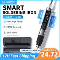 FNIRSI HS-02 Adjustable Temperature Soldering Iron DC 20V 100-450℃ Welding Solder Rework Station PD 100W Portable Repair Tool
