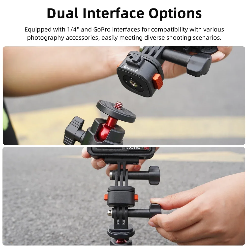 Flymile Magnetic Quick Release Adapter for GoPro 13 Camera 1/4'' Converter Tripod Base Mount for Insta360 X4/Action5 Accessories