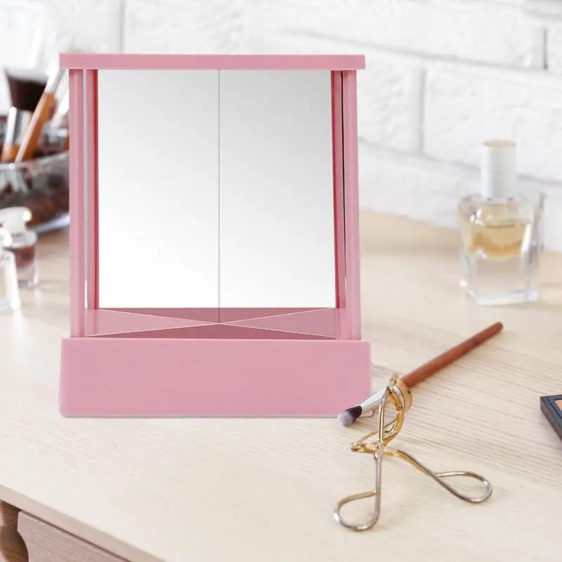 

Зеркало для макияжа, зеркало для макияжа с неинвертированным столом, зеркало для макияжа с истинным изображением тройного сложения, без левого и правого колебаний, для моделирования макияжа