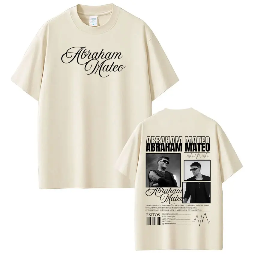 Rapper Abraham Mateo's Album 2026 Tour T-shirt Men's  Women's Fashion Clothing T-shirs Short-sleeved 100% Cotton Hip-hop T-shirt