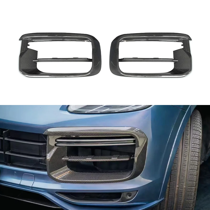 low price dry carbon fiber TKT-style daily running light frame for porsche cayenne turbo 9Y0.1 2018-2023