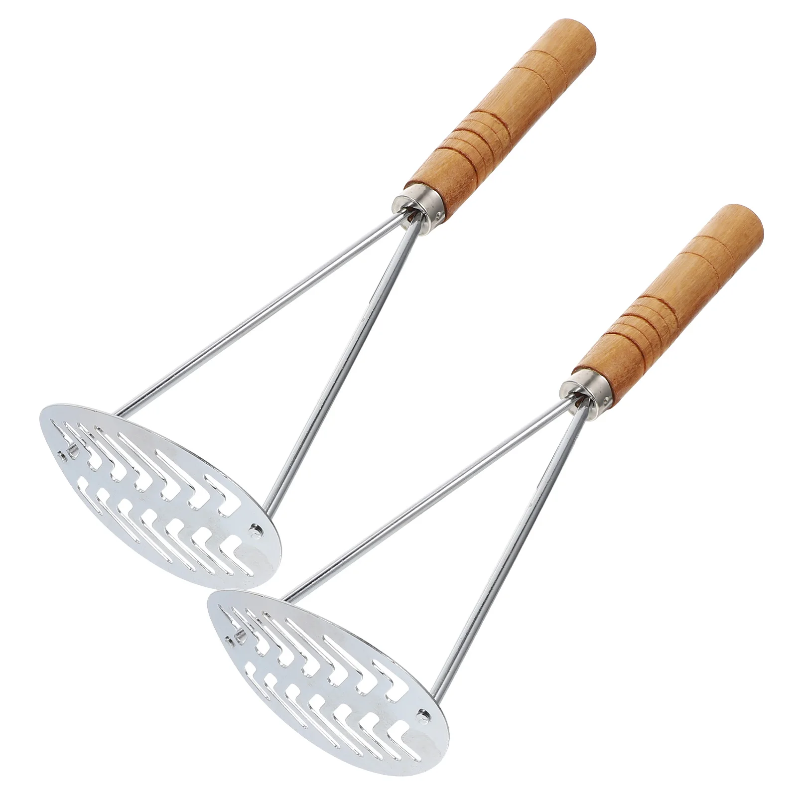 

2 pcs Manual Potato Pressers Premium Wooden Handle Vegetable Masher Multifunction Food Crushers Kitchen Gadgets For Potatoes