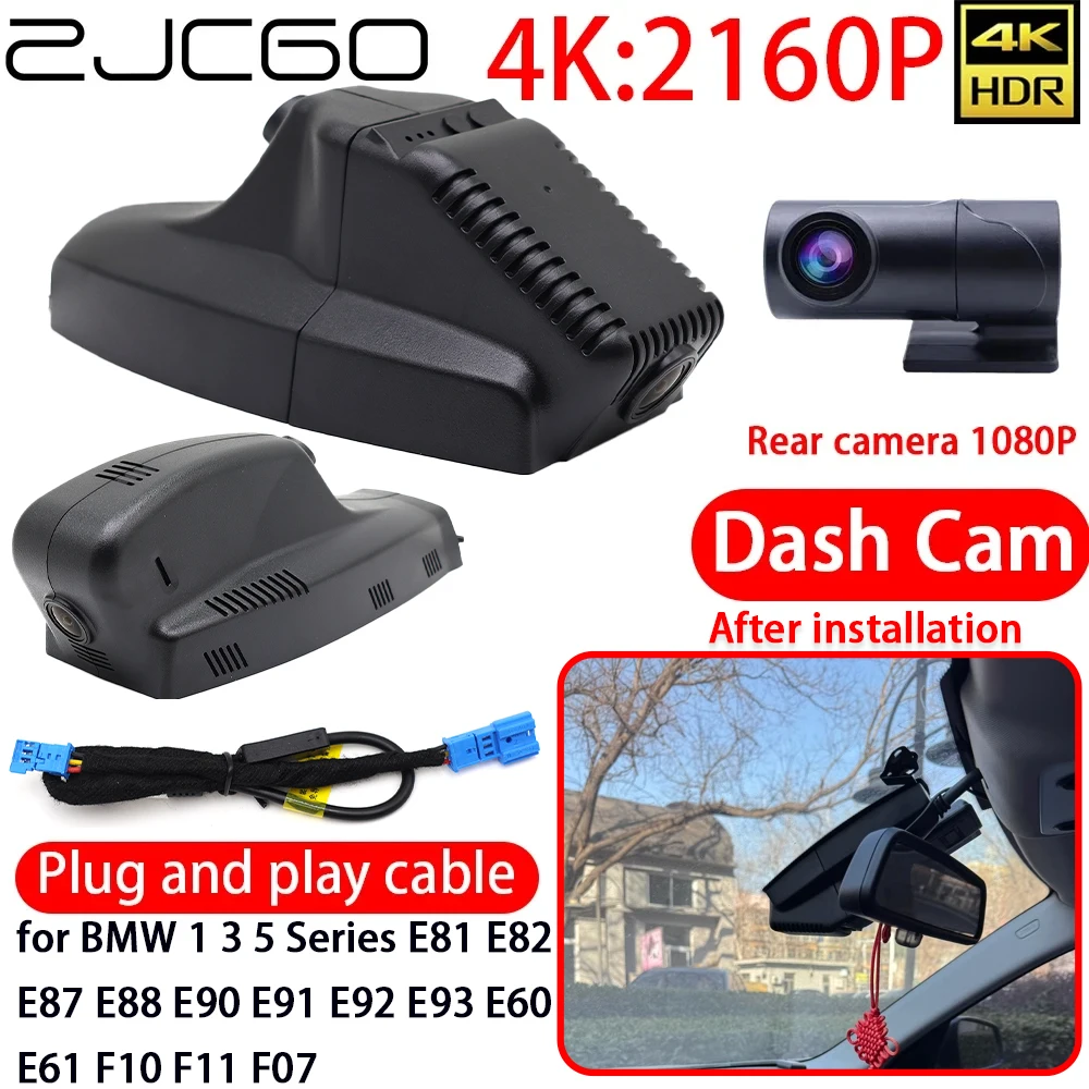for BMW 1 3 5 Series E81 E82 E87 E88 E90 E91 E92 E93 E60 E61 F10 F11 F07 4K Car DVR Dash Cam Wifi Front Rear Camera 24h Monitor